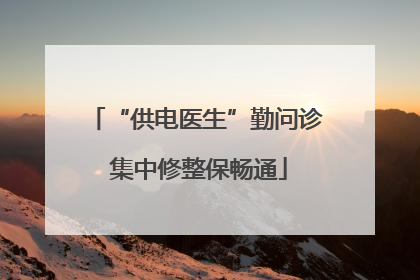 “供电医生”勤问诊 集中修整保畅通