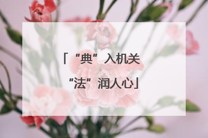 “典”入机关 “法”润人心