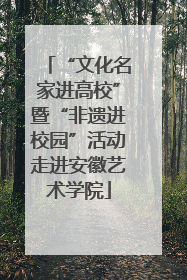 “文化名家进高校”暨“非遗进校园”活动走进安徽艺术学院