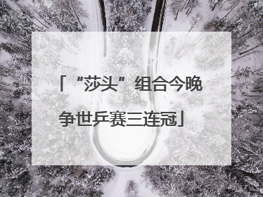 “莎头”组合今晚争世乒赛三连冠