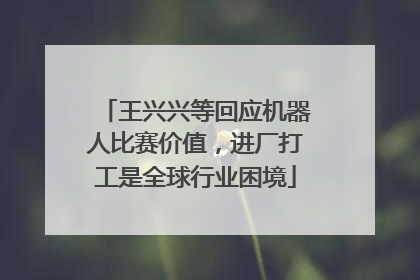 王兴兴等回应机器人比赛价值，进厂打工是全球行业困境