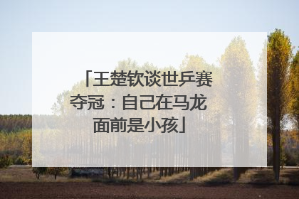 王楚钦谈世乒赛夺冠：自己在马龙面前是小孩