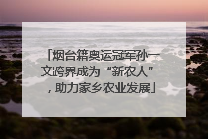 烟台籍奥运冠军孙一文跨界成为“新农人”，助力家乡农业发展