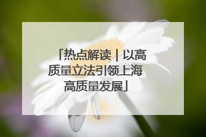 热点解读｜以高质量立法引领上海高质量发展