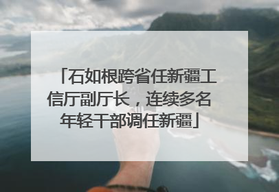 石如根跨省任新疆工信厅副厅长，连续多名年轻干部调任新疆