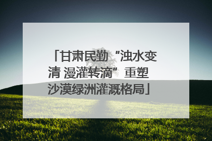 甘肃民勤“浊水变清 漫灌转滴”重塑沙漠绿洲灌溉格局