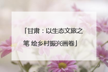 甘肃：以生态文旅之笔 绘乡村振兴画卷