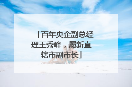 百年央企副总经理王秀峰，履新直辖市副市长