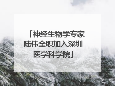 神经生物学专家陆伟全职加入深圳医学科学院