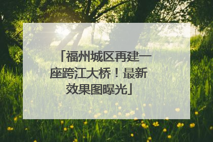 福州城区再建一座跨江大桥！最新效果图曝光