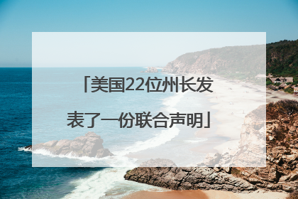 美国22位州长发表了一份联合声明
