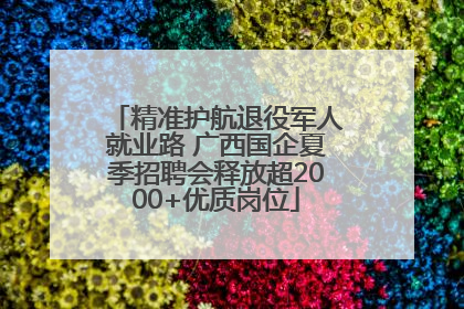 精准护航退役军人就业路 广西国企夏季招聘会释放超2000+优质岗位