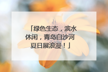 绿色生态，滨水休闲，青岛白沙河夏日展浪漫！