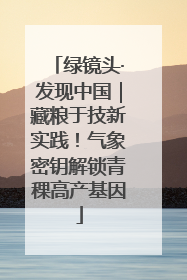 绿镜头·发现中国｜藏粮于技新实践！气象密钥解锁青稞高产基因