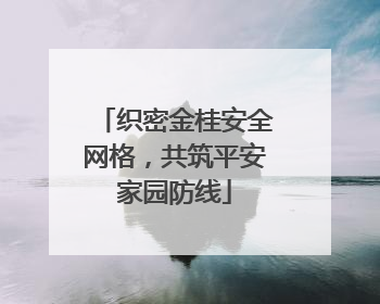 织密金桂安全网格，共筑平安家园防线