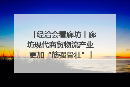 经洽会看廊坊丨廊坊现代商贸物流产业更加“筋强骨壮”