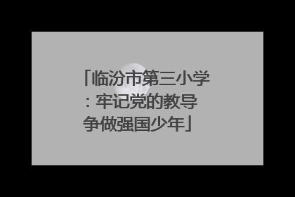 临汾市第三小学：牢记党的教导 争做强国少年