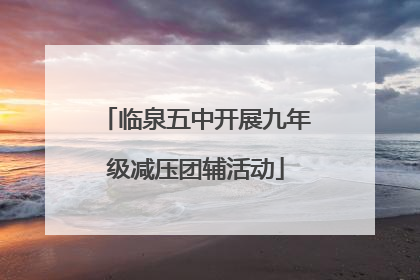 临泉五中开展九年级减压团辅活动