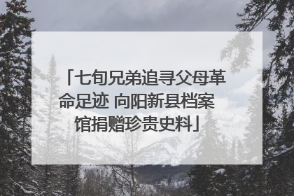 七旬兄弟追寻父母革命足迹 向阳新县档案馆捐赠珍贵史料