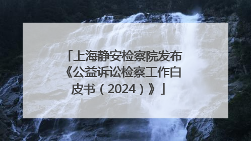 上海静安检察院发布《公益诉讼检察工作白皮书（2024）》