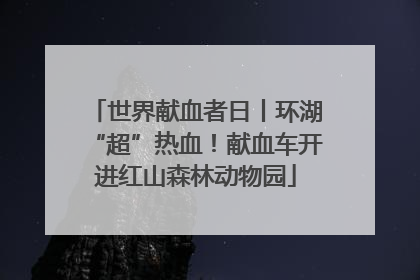 世界献血者日丨环湖“超”热血！献血车开进红山森林动物园