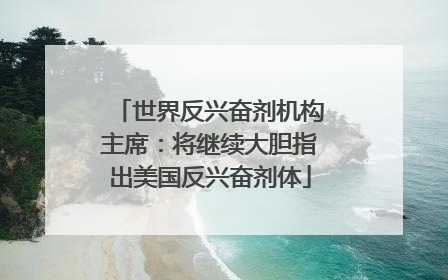 世界反兴奋剂机构主席：将继续大胆指出美国反兴奋剂体