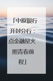 中原银行开封分行：点金融星火 照青春前程