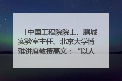 中国工程院院士、鹏城实验室主任、北京大学博雅讲席教授高文：“以人为本 智能向善” 推动文化与科技相生相促｜聚焦2025文化强国建设高峰论坛
