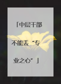 中层干部不能丢“专业之心”