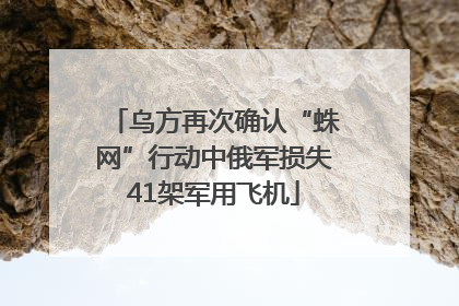 乌方再次确认“蛛网”行动中俄军损失41架军用飞机