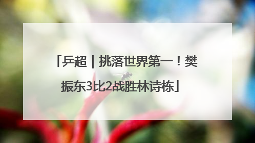 乒超｜挑落世界第一！樊振东3比2战胜林诗栋