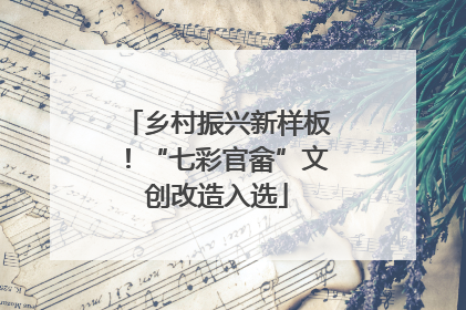 乡村振兴新样板！“七彩官畲”文创改造入选