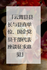 云霄县县长与县直单位、国企党员干部代表座谈征求意见