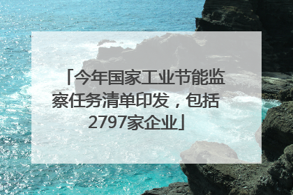 今年国家工业节能监察任务清单印发，包括2797家企业