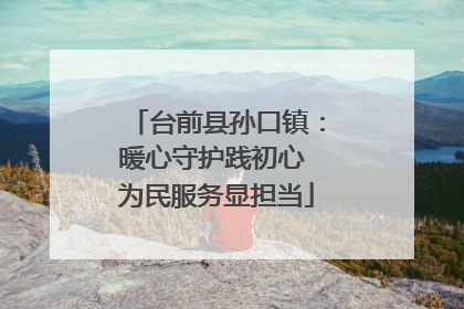台前县孙口镇：暖心守护践初心 为民服务显担当