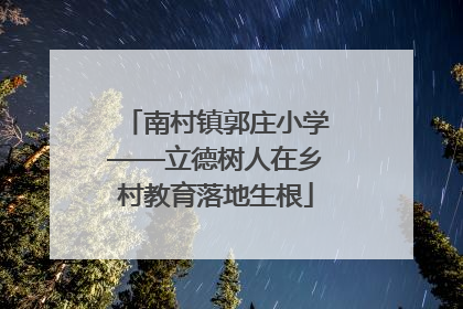 南村镇郭庄小学——立德树人在乡村教育落地生根