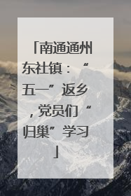 南通通州东社镇：“五一”返乡，党员们“归巢”学习