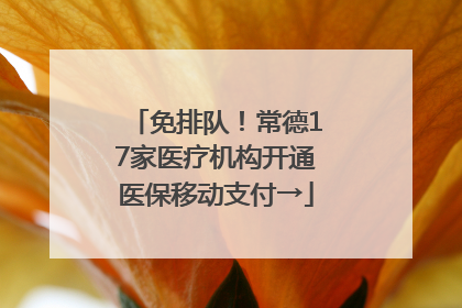 免排队！常德17家医疗机构开通医保移动支付→