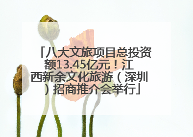八大文旅项目总投资额13.45亿元！江西新余文化旅游（深圳）招商推介会举行