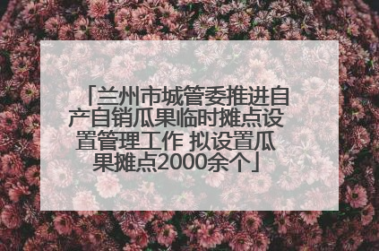 兰州市城管委推进自产自销瓜果临时摊点设置管理工作 拟设置瓜果摊点2000余个