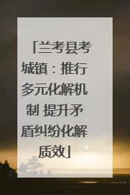 兰考县考城镇：推行多元化解机制 提升矛盾纠纷化解质效