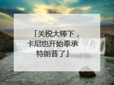 关税大棒下，卡尼也开始奉承特朗普了