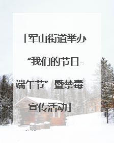 军山街道举办“我们的节日-端午节”暨禁毒宣传活动