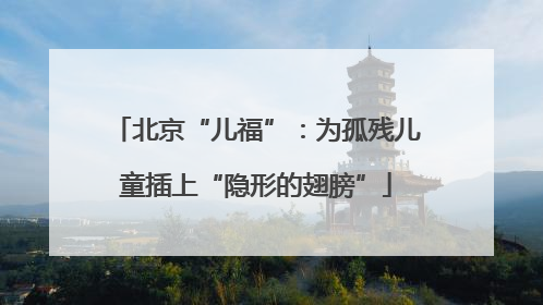 北京“儿福”：为孤残儿童插上“隐形的翅膀”