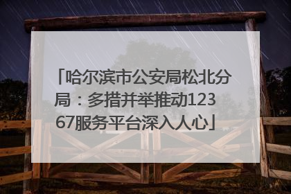 哈尔滨市公安局松北分局：多措并举推动12367服务平台深入人心