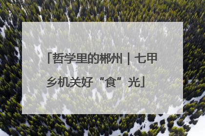哲学里的郴州｜七甲乡机关好“食”光