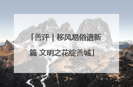 善评｜移风易俗谱新篇 文明之花绽善城