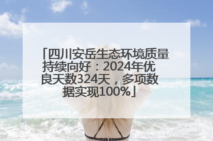 四川安岳生态环境质量持续向好：2024年优良天数324天，多项数据实现100%