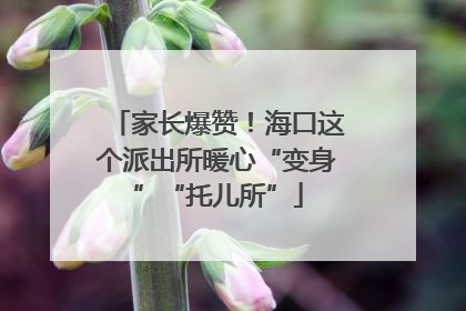 家长爆赞！海口这个派出所暖心“变身”“托儿所”