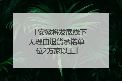 安徽将发展线下无理由退货承诺单位2万家以上